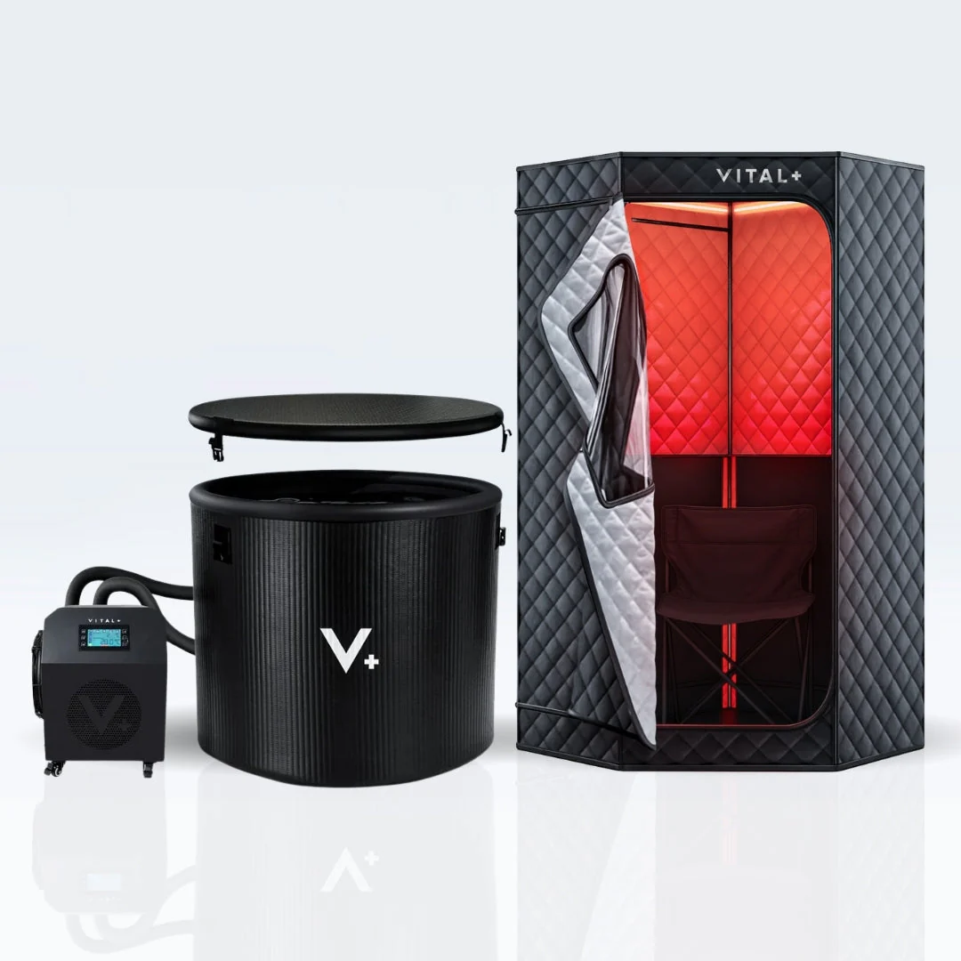 Sauna Infrared + Ice Bath Barrel + Ultra Max Chiller - US